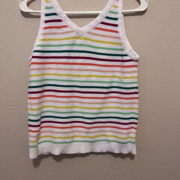 Loft Rainbow Striped Button
Sweater Tank - Picture 2 of 5